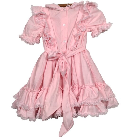 Vintage Miss Quality Pageant Dress 6X Pink Lace Ruffled Frilly Coquette Babydoll - Picture 3 of 16